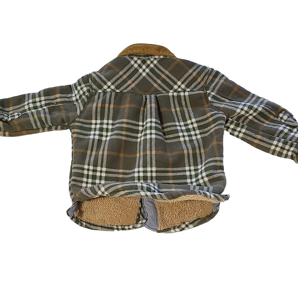 Eddie Bauer Toddler 2T Plaid Shirt Jacket Brown Lined Flannel Long Sleeve - Picture 3 of 3
